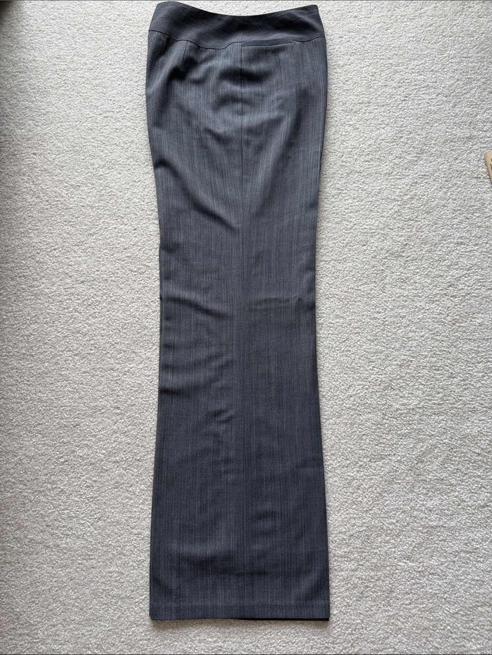 Jones New York Stretch Wool Trousers 8 Grey Herringbone Lined Wide Leg Y2K